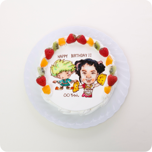 コラボケーキ（似顔絵とイラストを一緒にケーキの上に描く）
