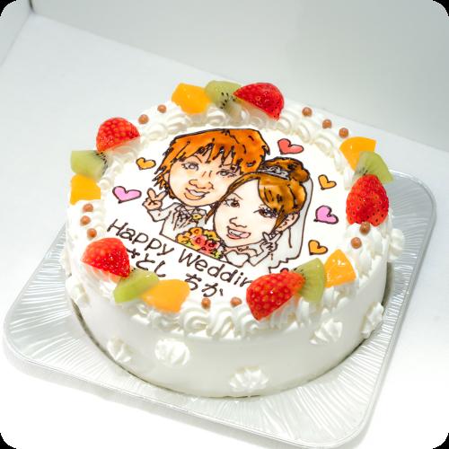 似顔絵ケーキ（原画フォトスタンド付き）