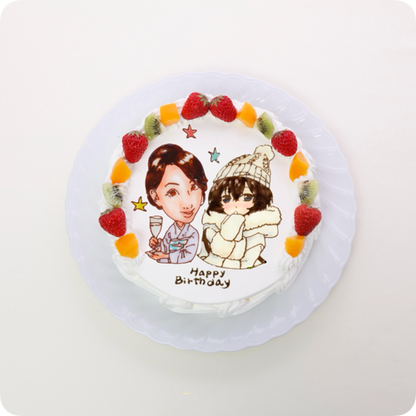 コラボケーキ（人物2体）【6号・18cm／6~8人様用】