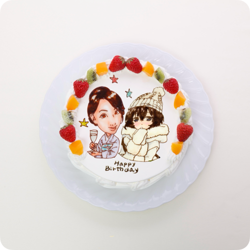 コラボケーキ（人物2体）【6号・18cm／6~8人様用】