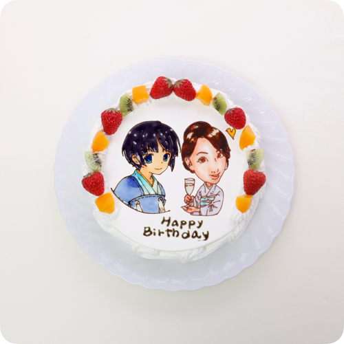 コラボケーキ（人物2体）【6号・18cm／6~8人様用】