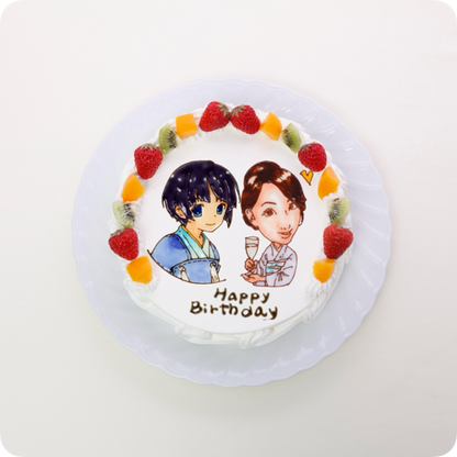 コラボケーキ（人物2体）【6号・18cm／6~8人様用】