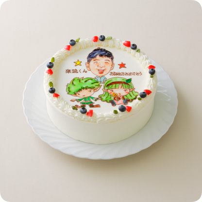 コラボケーキ（キャラクター3体）【8号・24cm／12~15人様用】