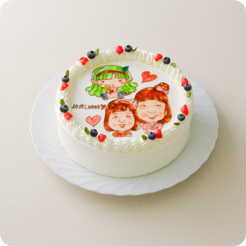 コラボケーキ（キャラクター3体）【8号・24cm／12~15人様用】