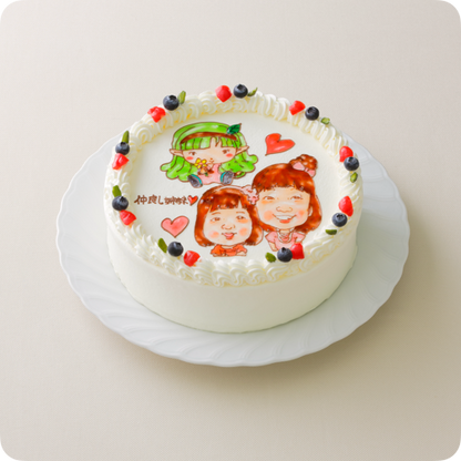 コラボケーキ（キャラクター3体）【8号・24cm／12~15人様用】