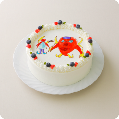イラストケーキ（キャラクター3体）【8号・24cm／12~15人様用】
