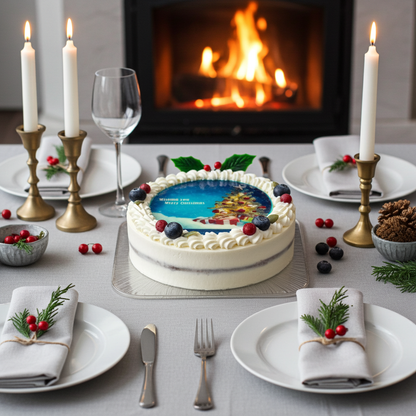 クリスマスプリントケーキ【6号・18cm／6~8名様用】