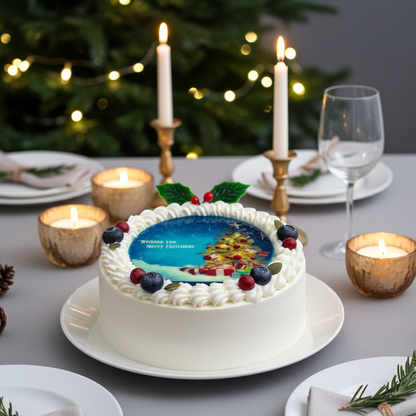 クリスマスプリントケーキ【6号・18cm／6~8名様用】