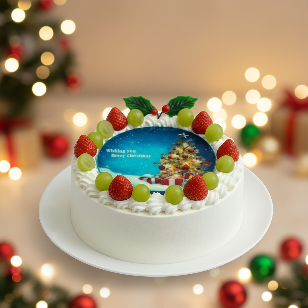 元のケーキデザインでクリスマス背景
