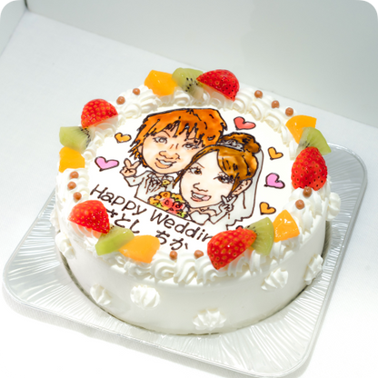 似顔絵ケーキ（人物１体・フォトスタンド付き）【5号・15cm／3~5名様用】