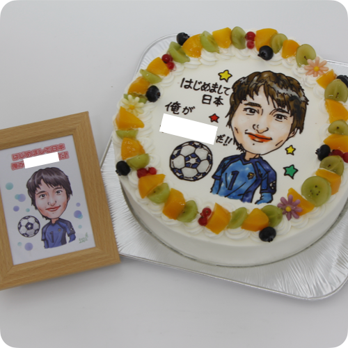 似顔絵ケーキ（人物1体・フォトスタンド付き）【8号・24cm／12~15名様用】